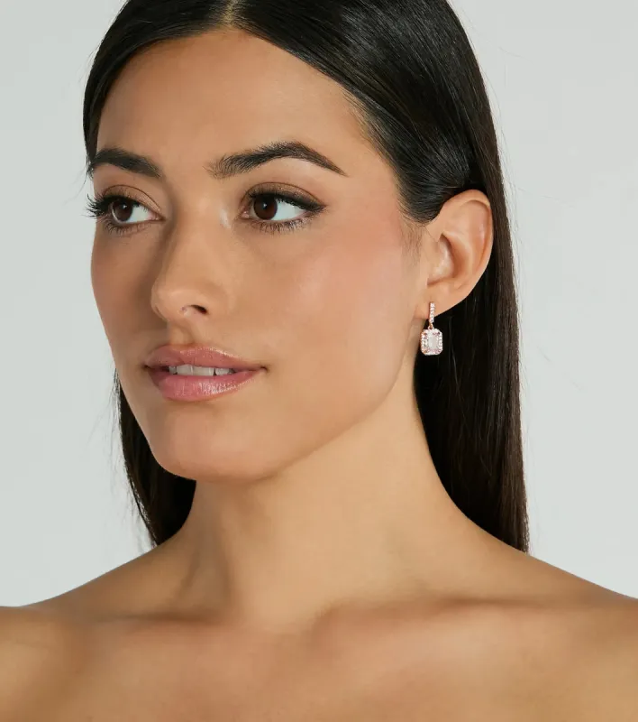 Glitzy Goals Cubic Zirconia Pendant Drop Earrings sold by Windsor