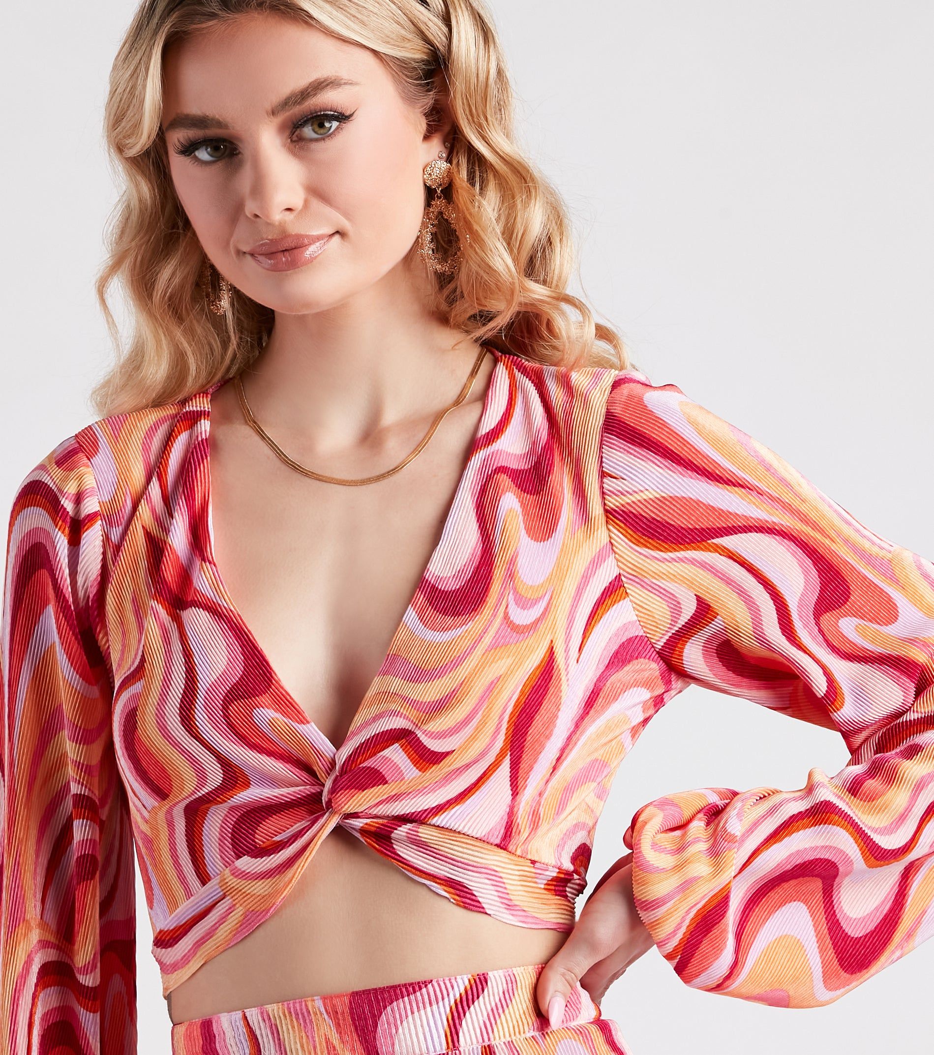 So Retro Swirl Print Crop Top sold by Windsor product image thumbnail 4