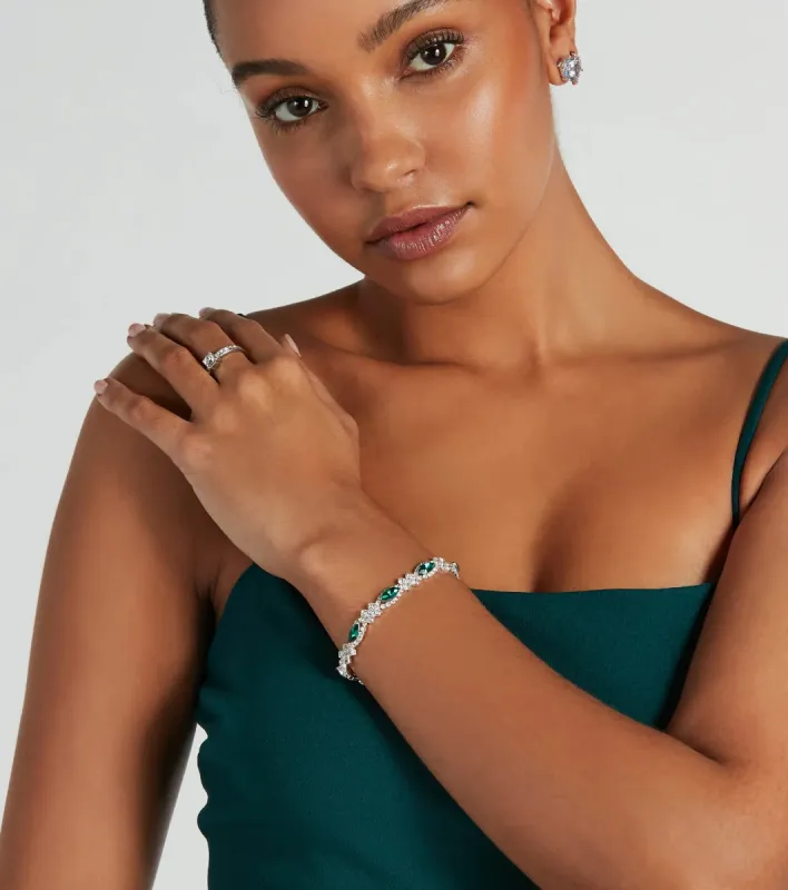 Glistening Glamour Gemstone And Rhinestone Bracelet sold by Windsor