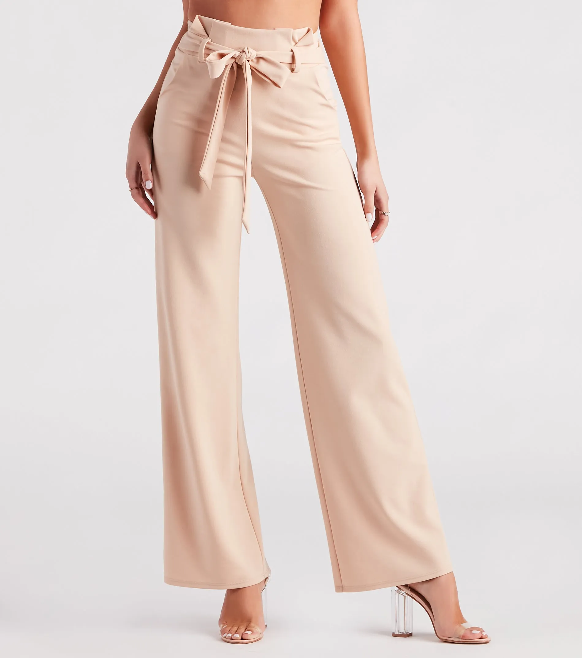 CLEARANCE - Workwear Chic Paperbag Wide-Leg Pants sold by Windsor