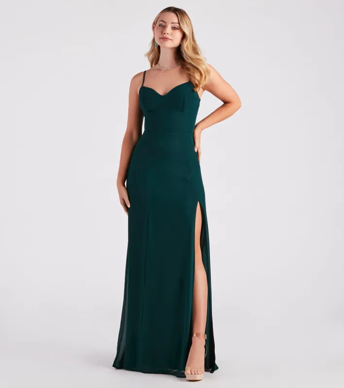 Bella Formal Chiffon A-Line Long Dress sold by Windsor