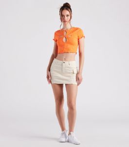 Flirt Factor Cutout Crop Tee sold by Windsor