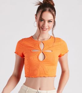 Flirt Factor Cutout Crop Tee sold by Windsor