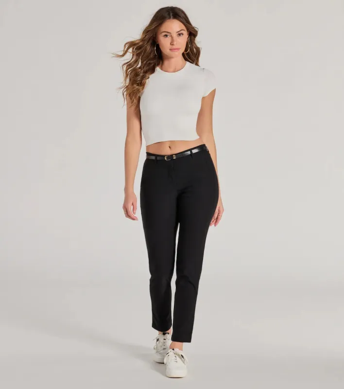 Sleek Perfection High-Rise Belted Skinny Pants sold by Windsor