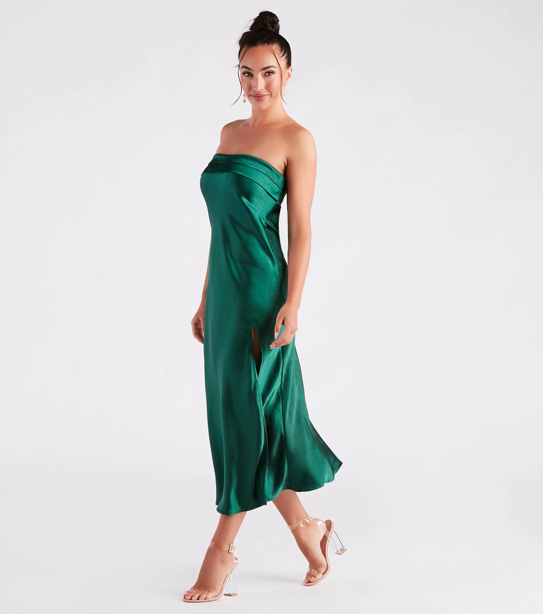 Silky And Chic Satin Midi Slip Dress sold by Windsor product image thumbnail 3
