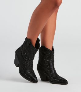 Glitzy Rhinestone Western Booties sold by Windsor