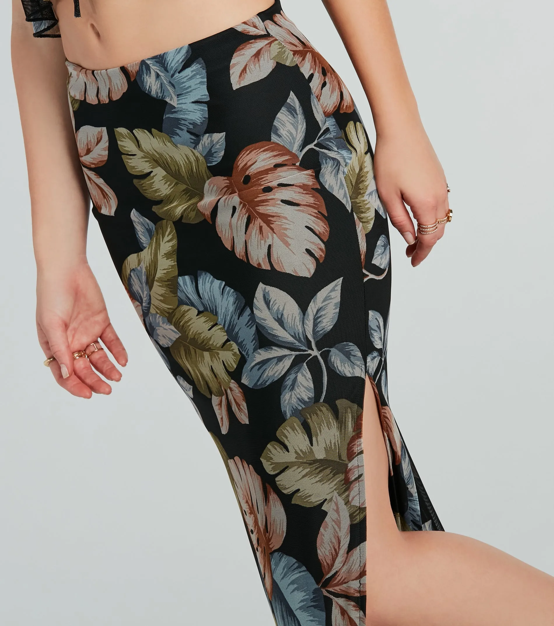 Gorgeous Getaway Tropical Print Maxi Skirt sold by Windsor product image thumbnail 4