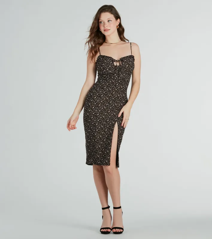 Endless Charm Crepe Floral Midi Dress sold by Windsor