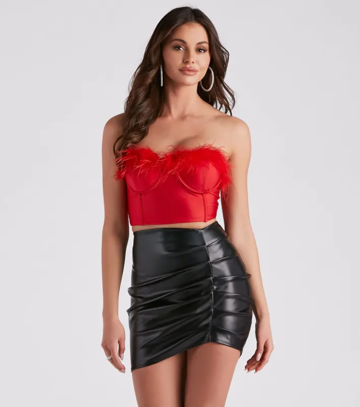 Marabou Cutie Strapless Corset Top sold by Windsor