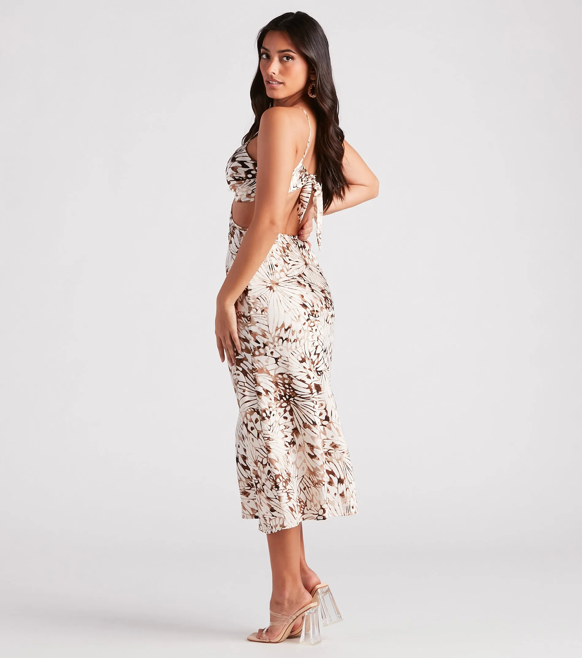 Favorite Moment Satin Printed Midi Dress sold by Windsor product image thumbnail 2