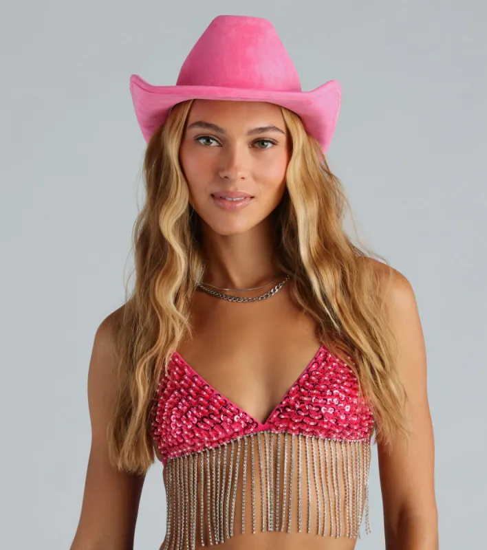 Glam Country Girl Rhinestone Trim Cowboy Hat sold by Windsor
