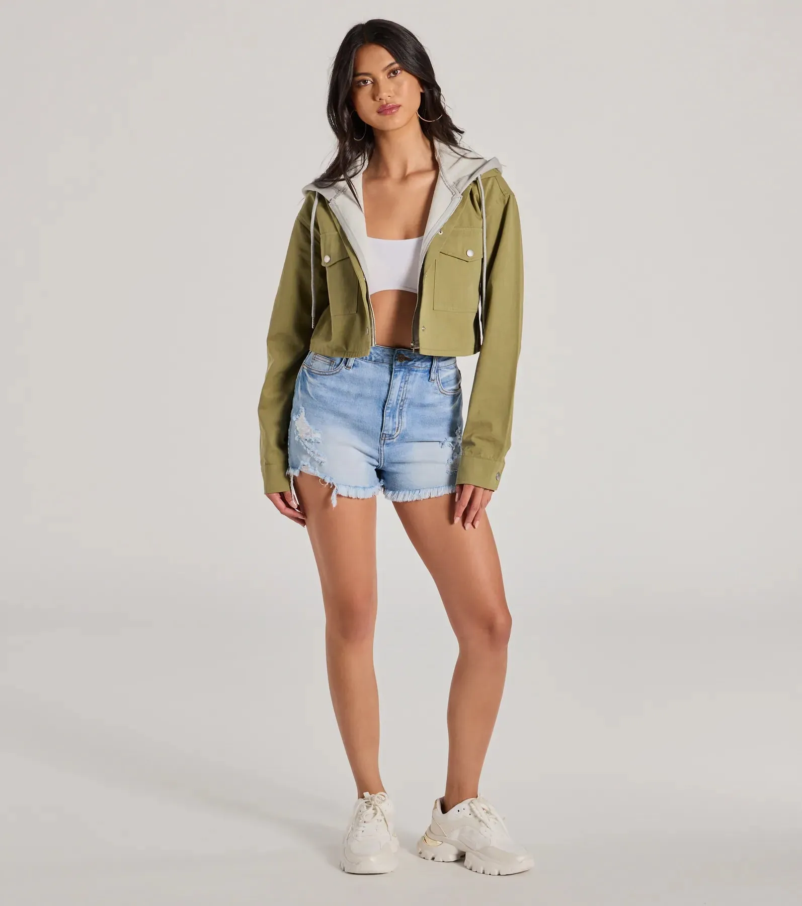 Cozy And Cool Twill Layered Hoodie Jacket sold by Windsor product image thumbnail 3