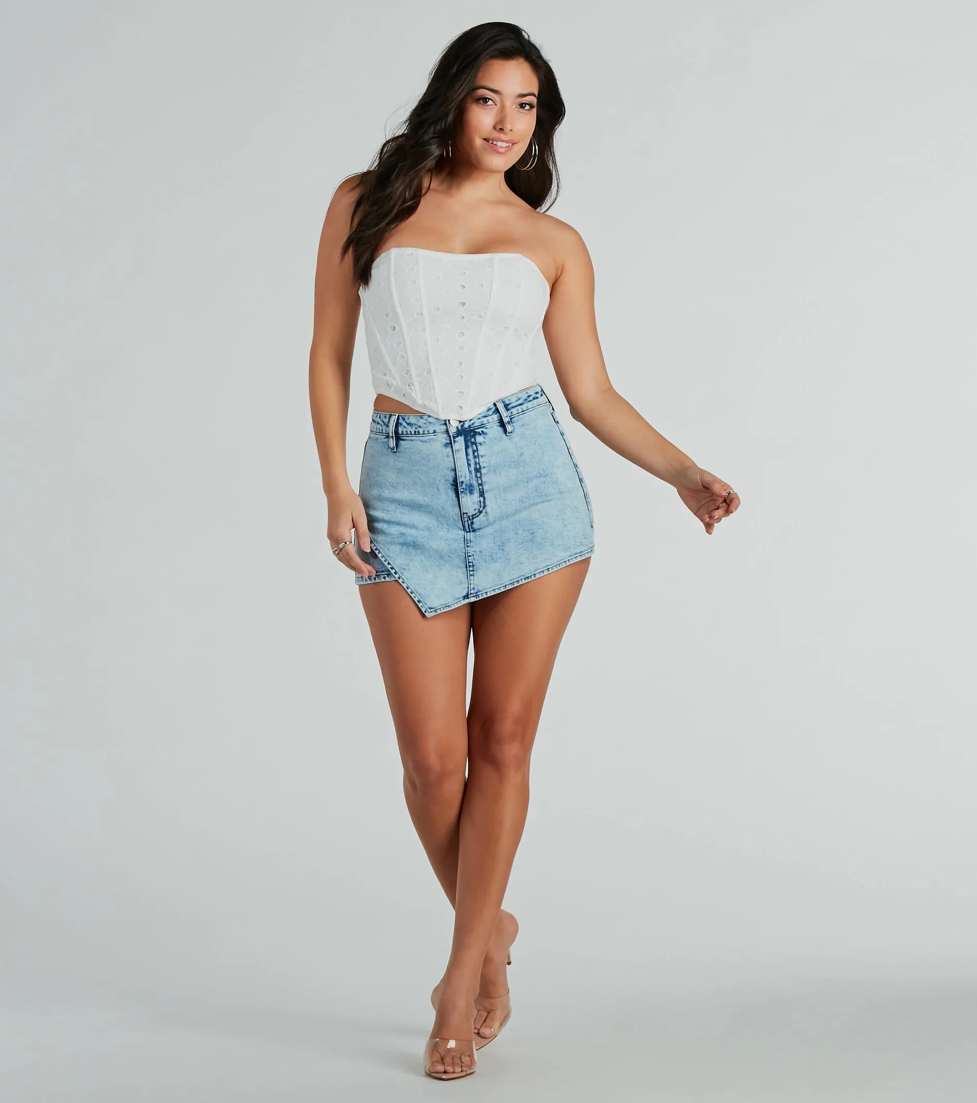 Major Charmer Strapless Eyelet Lace Corset Top sold by Windsor product image thumbnail 3