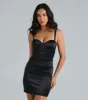 Doll It Up Satin Rhinestone Mini Dress sold by Windsor