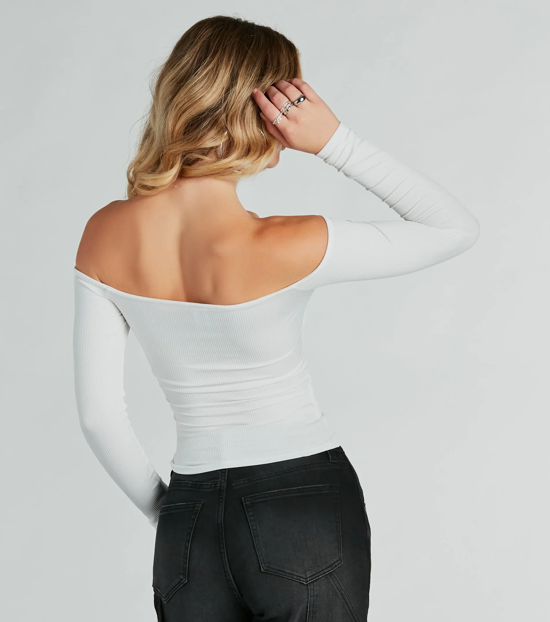 Simply Elevated Off-The-Shoulder Smooth Knit Top sold by Windsor product image thumbnail 2