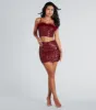 Save A Dance Sequin Marabou Crop Top sold by Windsor