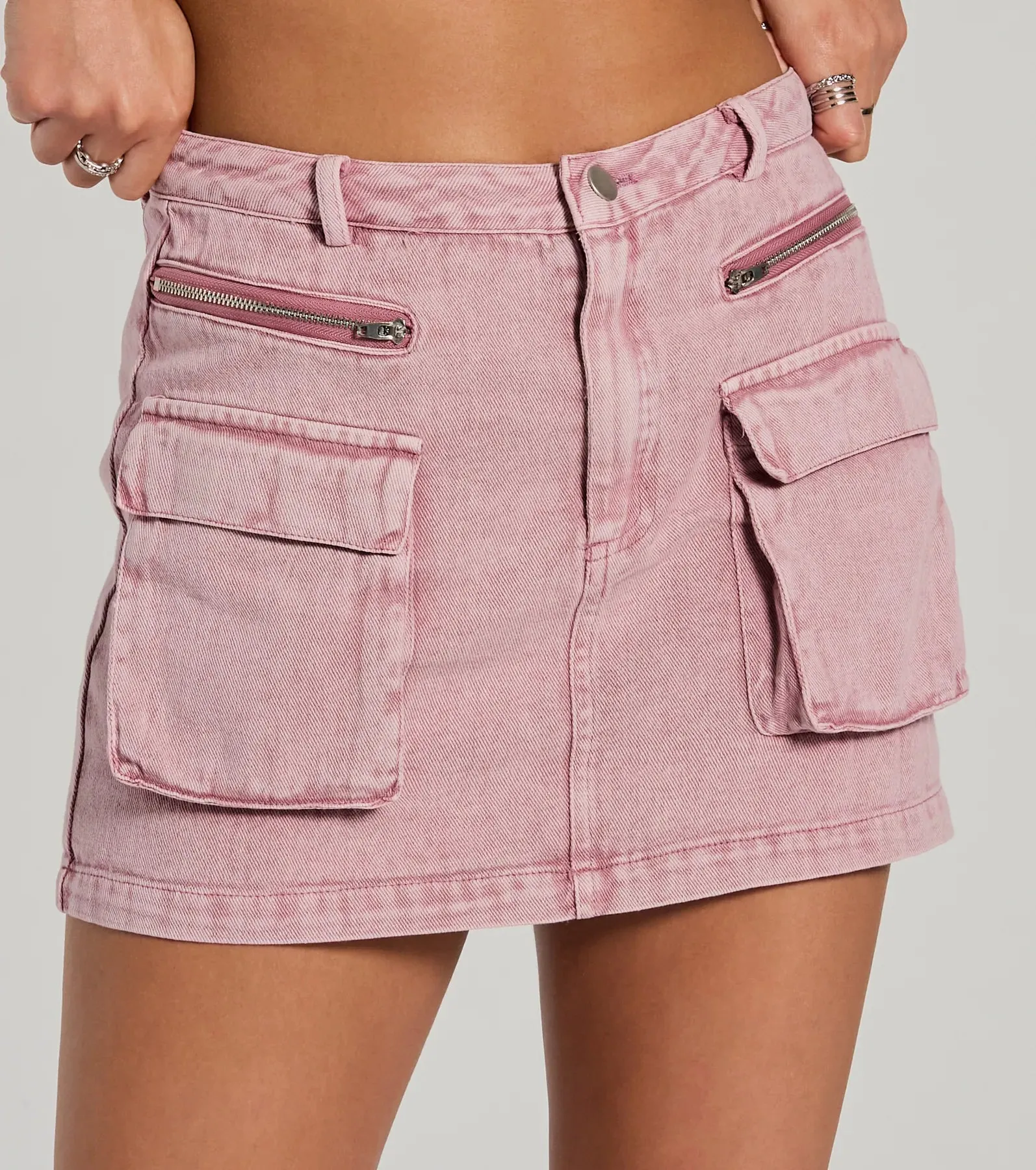Cool Factor Cargo Denim Mini Skirt sold by Windsor product image thumbnail 3
