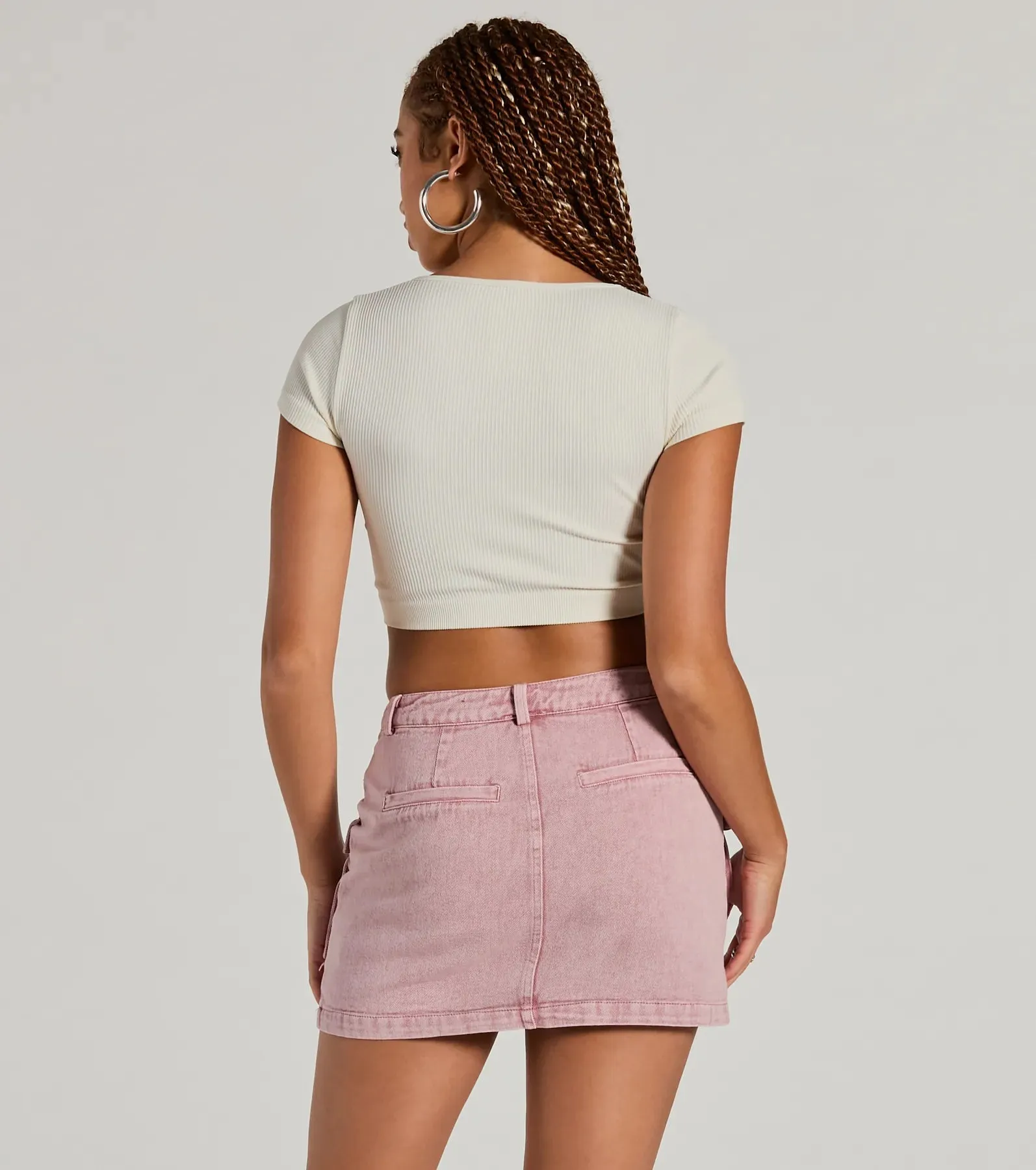 Cool Factor Cargo Denim Mini Skirt sold by Windsor product image thumbnail 2