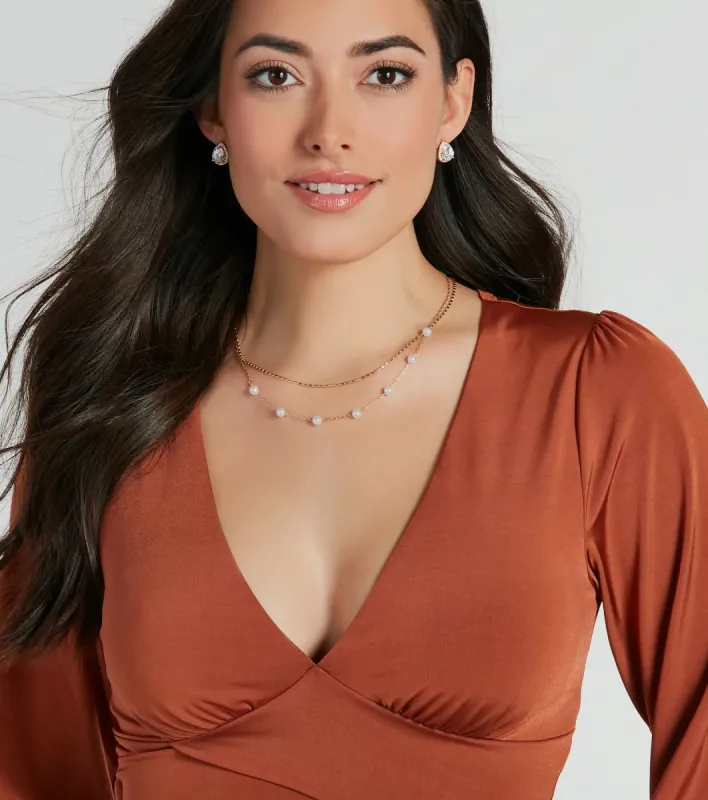 Dainty Luxe Layered Pearl Chain Necklace sold by Windsor