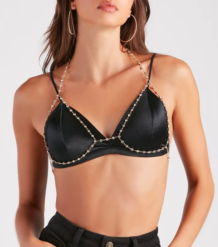 Sultry Glamour Rhinestone Bra Chain sold by Windsor