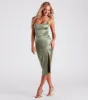 Luxurious Night Satin Midi Dress sold by Windsor