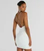 Sparkle Time Rhinestone Mesh Bodycon Mini Dress sold by Windsor