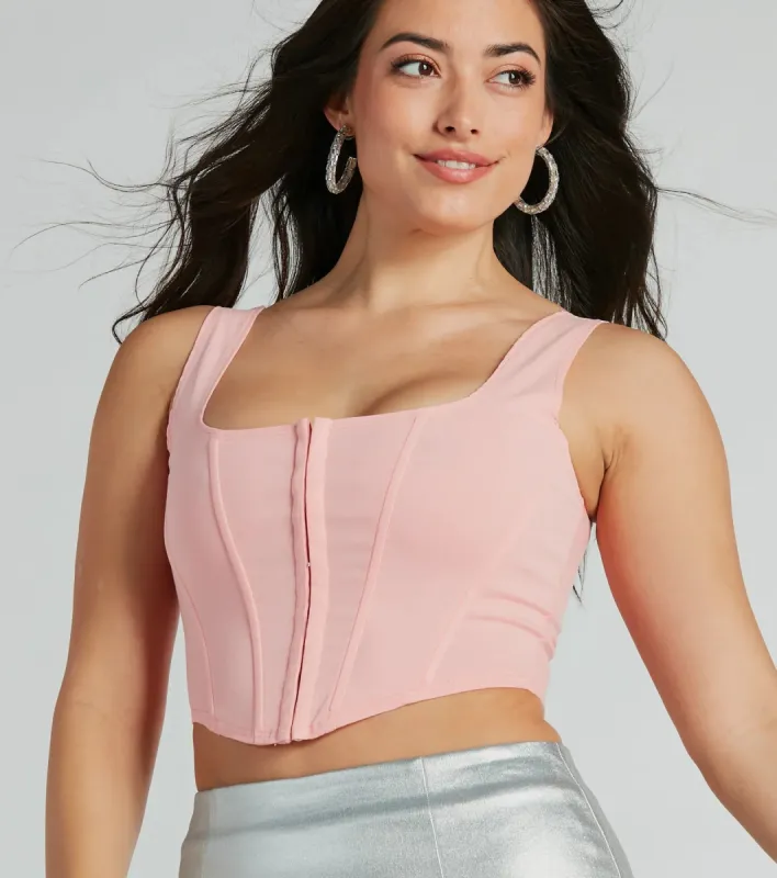 CLEARANCE - Hook and Eye Corset Crop Top sold by Windsor