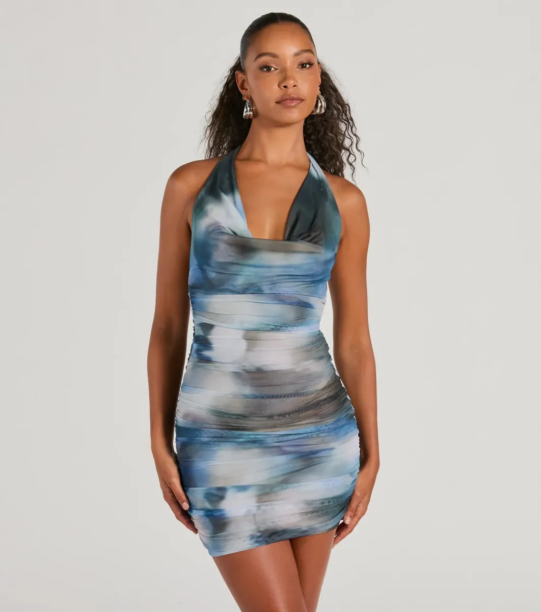 Make An Impression Cowl Neck Bodycon Mini Dress sold by Windsor