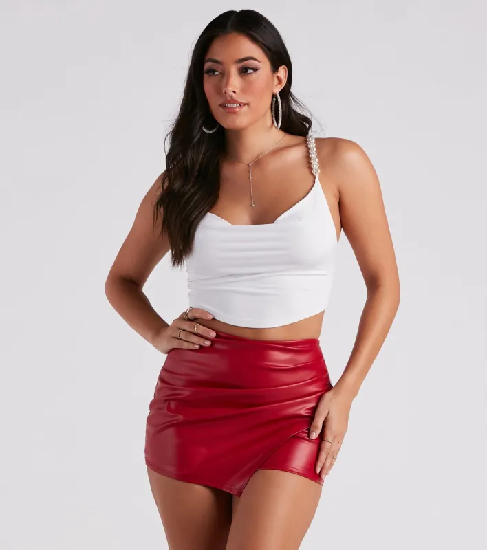 Pearl Of Style Tie Back Crop Top sold by Windsor