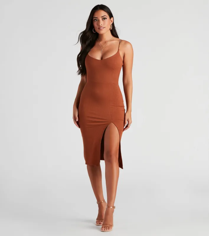 Stylish Links Chain Strap Midi Dress sold by Windsor