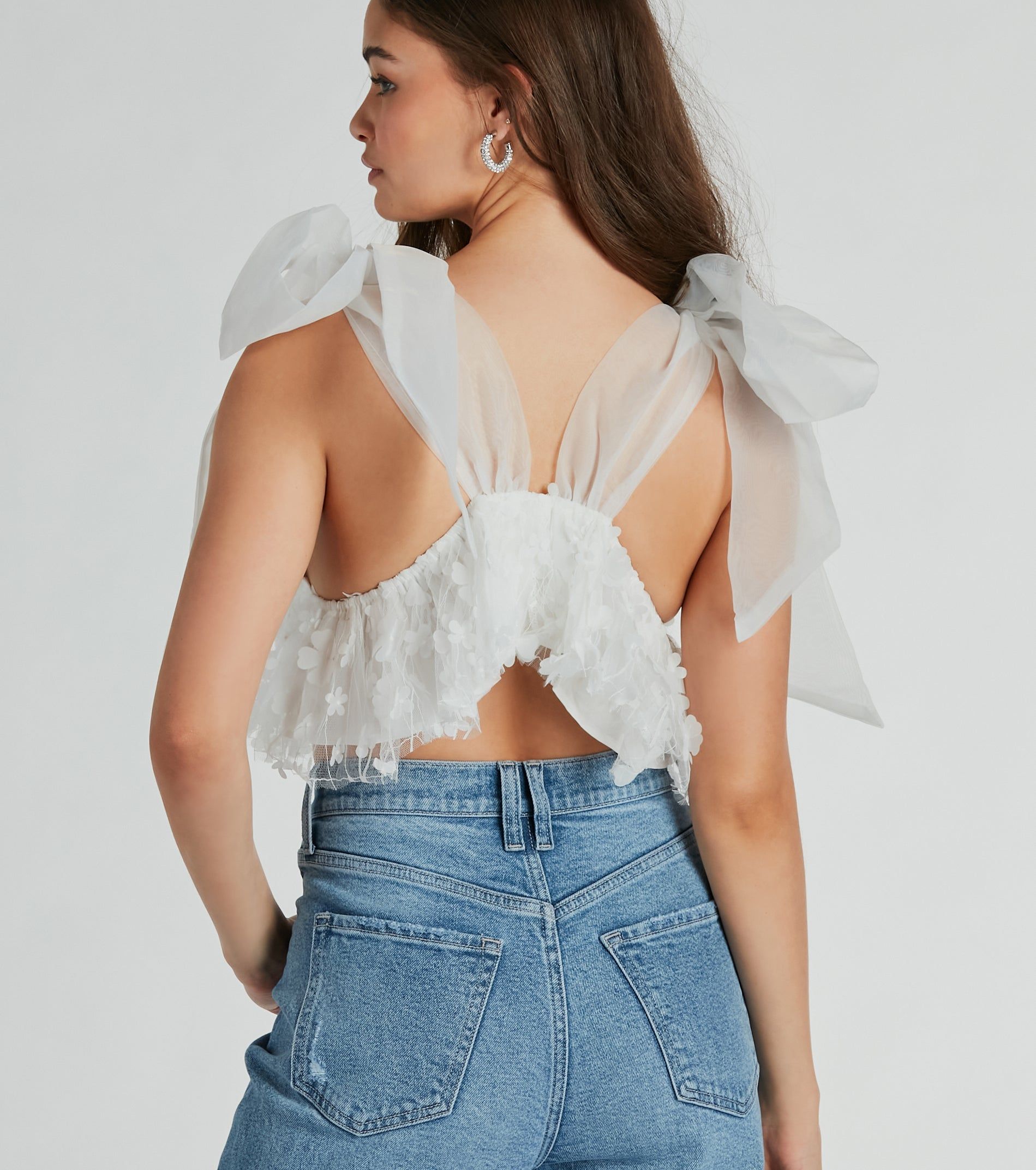 Beauty Blossoms Floral Bow Strap Babydoll Top sold by Windsor product image thumbnail 2