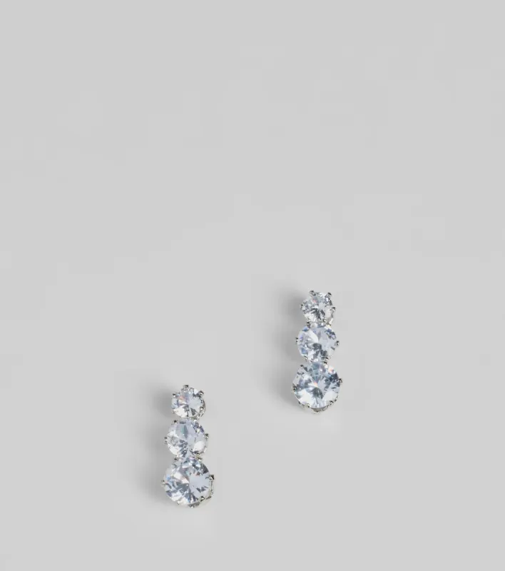 Shimmering Glam Cubic Zirconia Drop Earrings sold by Windsor