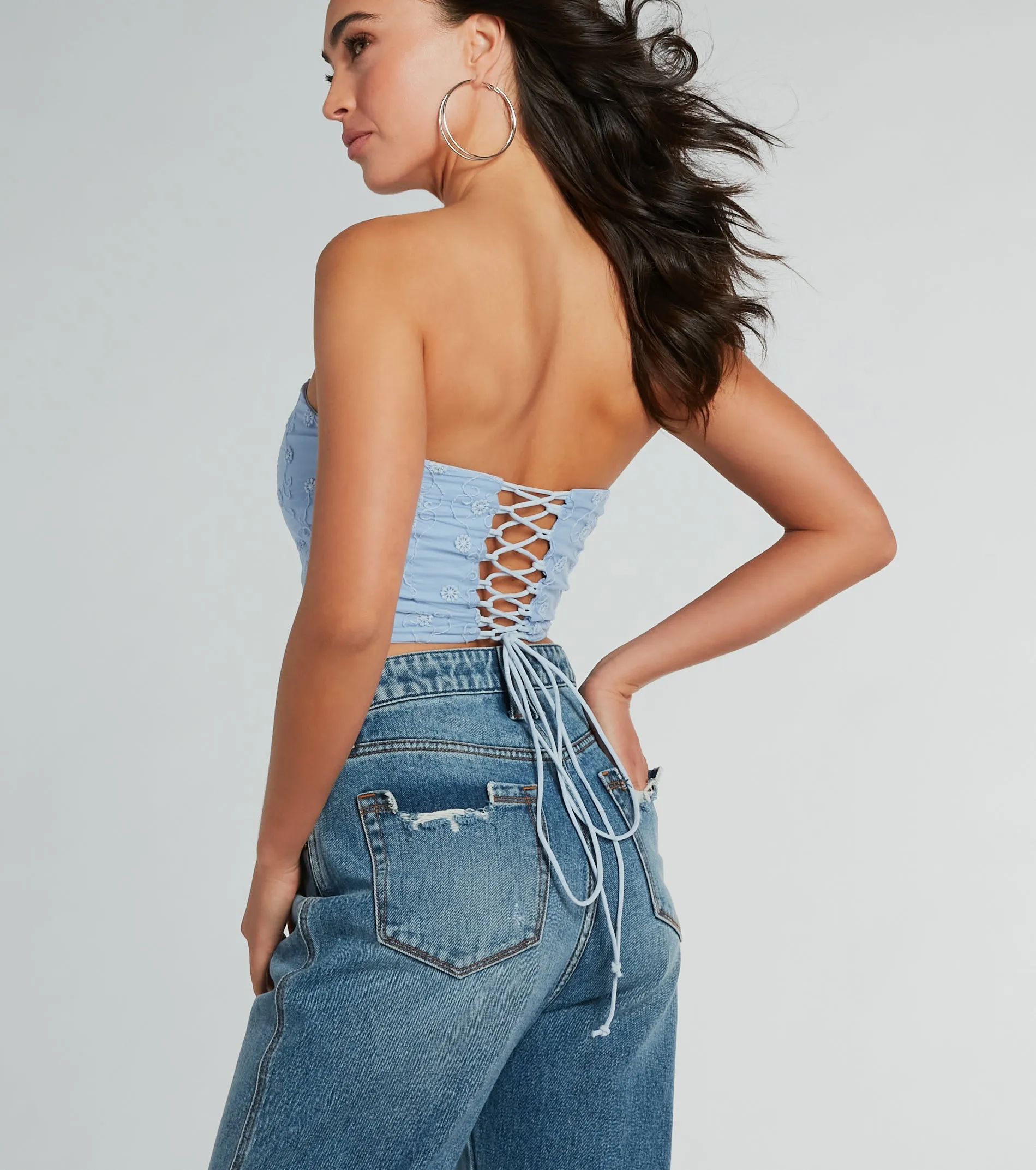 Dainty And Divine Floral Embroidered Corset Top sold by Windsor product image thumbnail 2