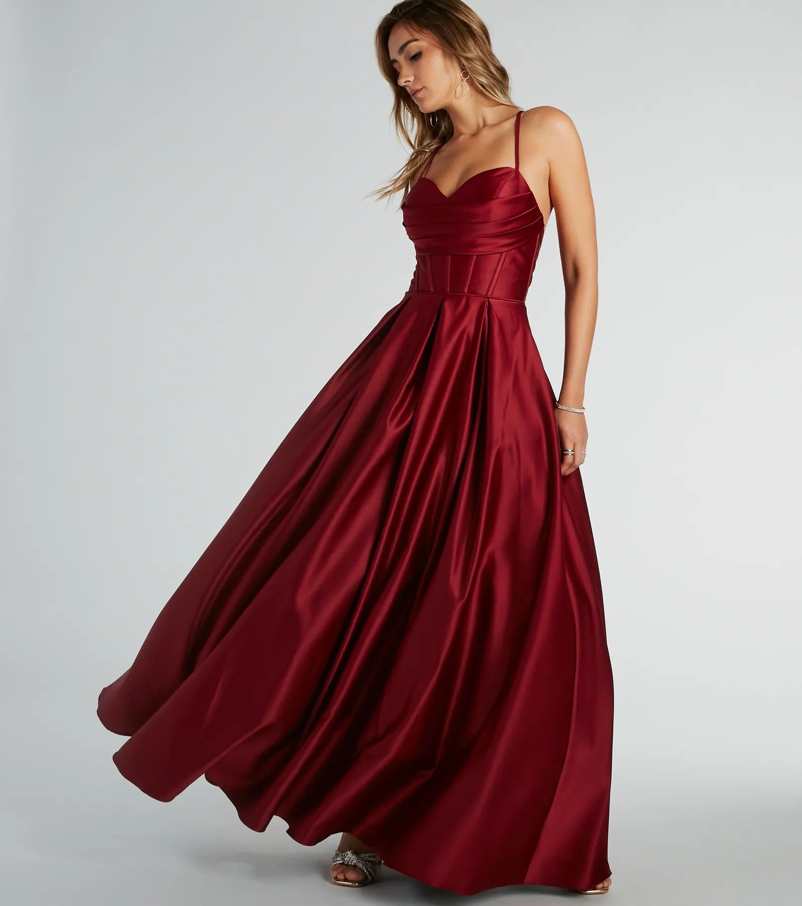 Kayla Satin Cowl A-Line Ball Gown sold by Windsor product image thumbnail 5