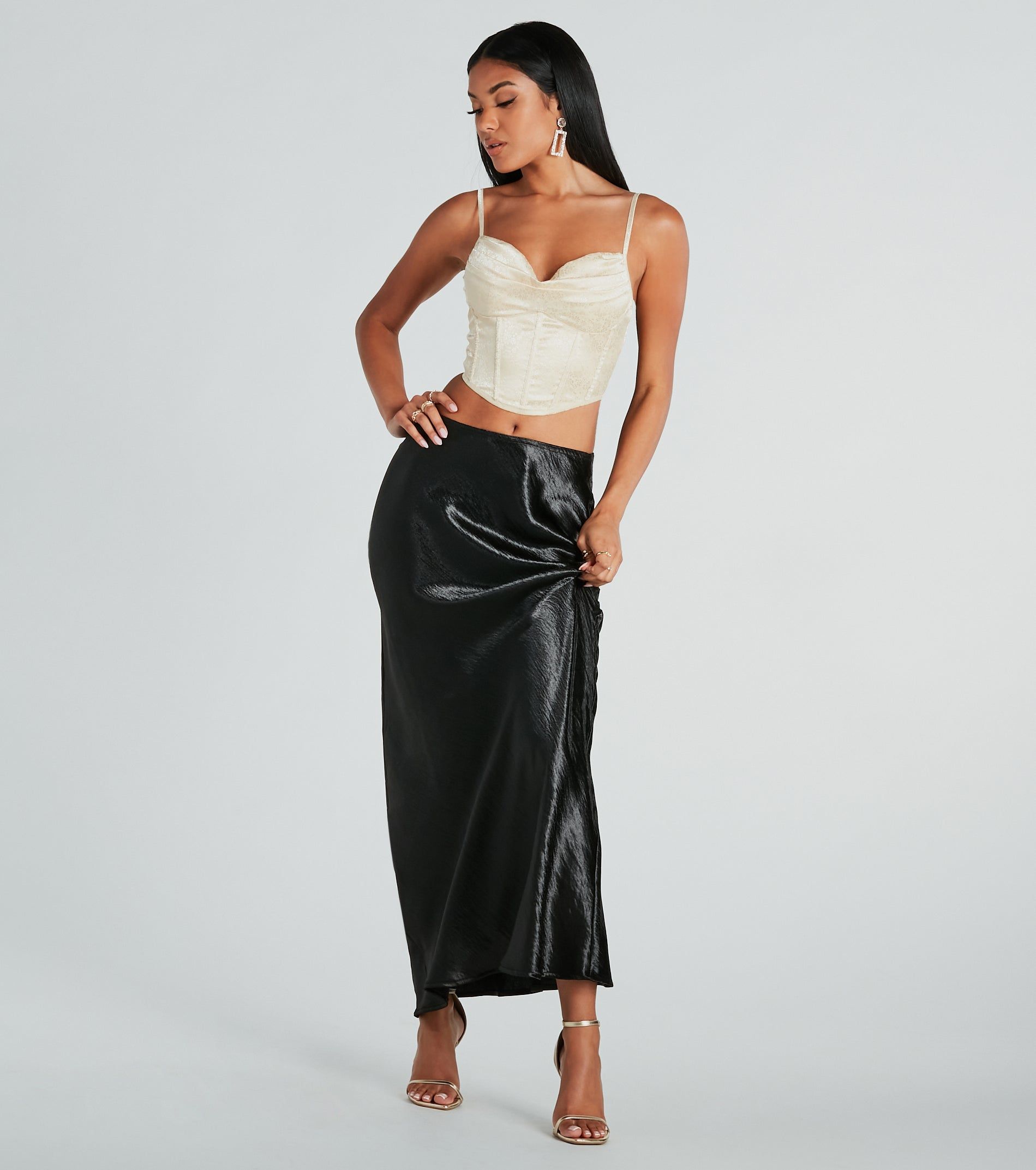 Easily Darling Satin Floral Jaquard Bustier sold by Windsor product image thumbnail 4