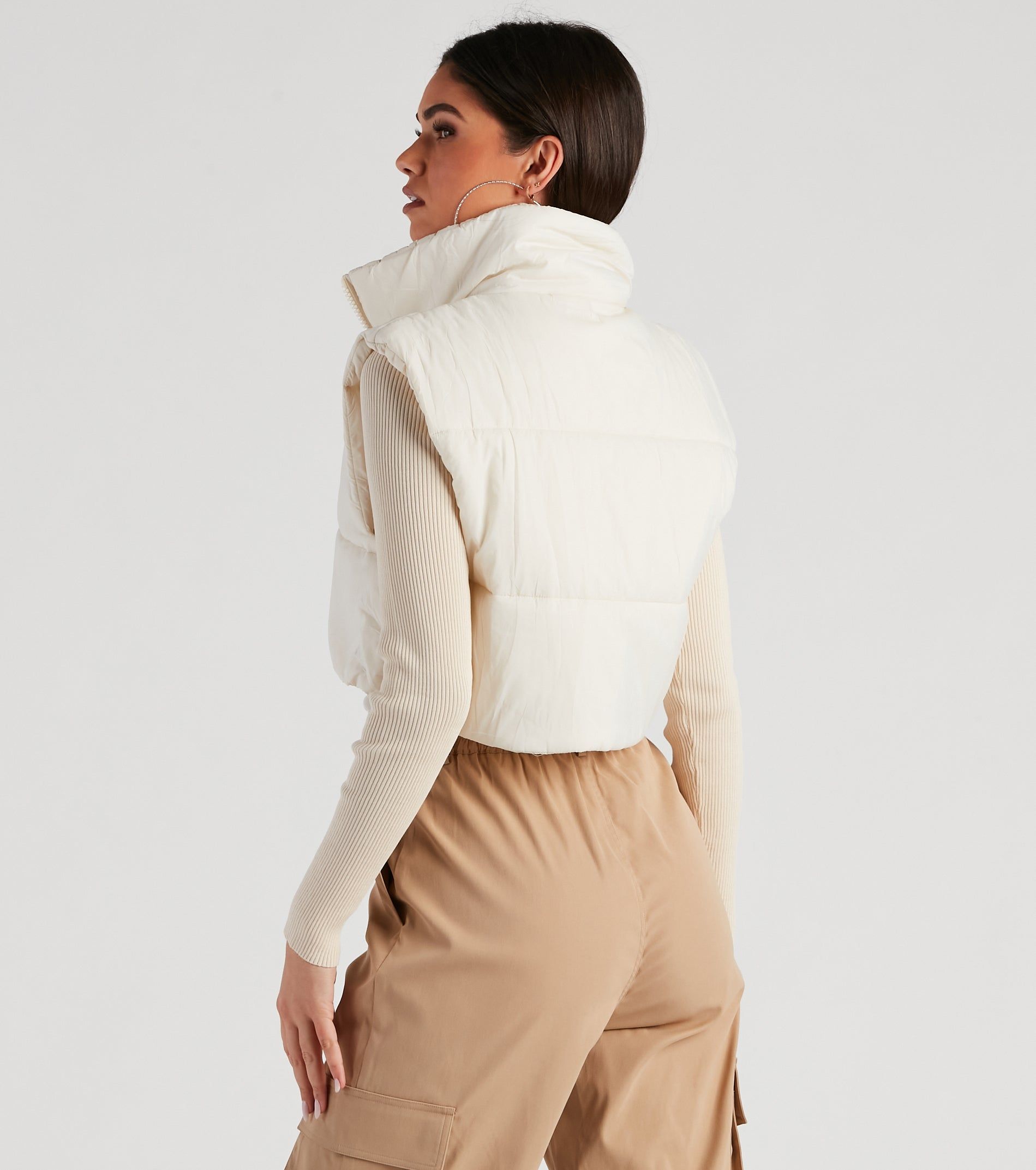 Trend Alert Cropped Puffer Vest sold by Windsor product image thumbnail 2