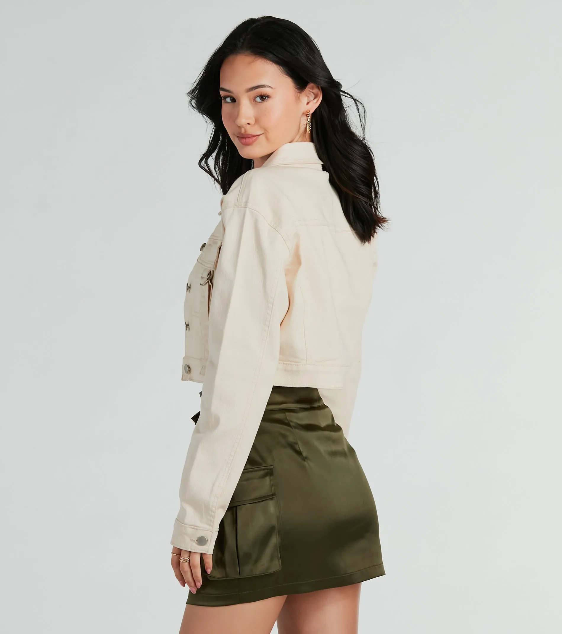 Trendy Nature Cargo Woven Crop Jacket sold by Windsor product image thumbnail 2