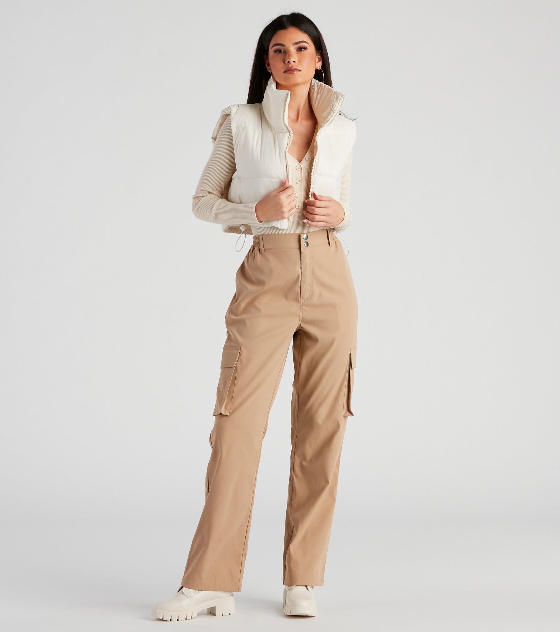 Trend Alert Cropped Puffer Vest sold by Windsor product image thumbnail 3