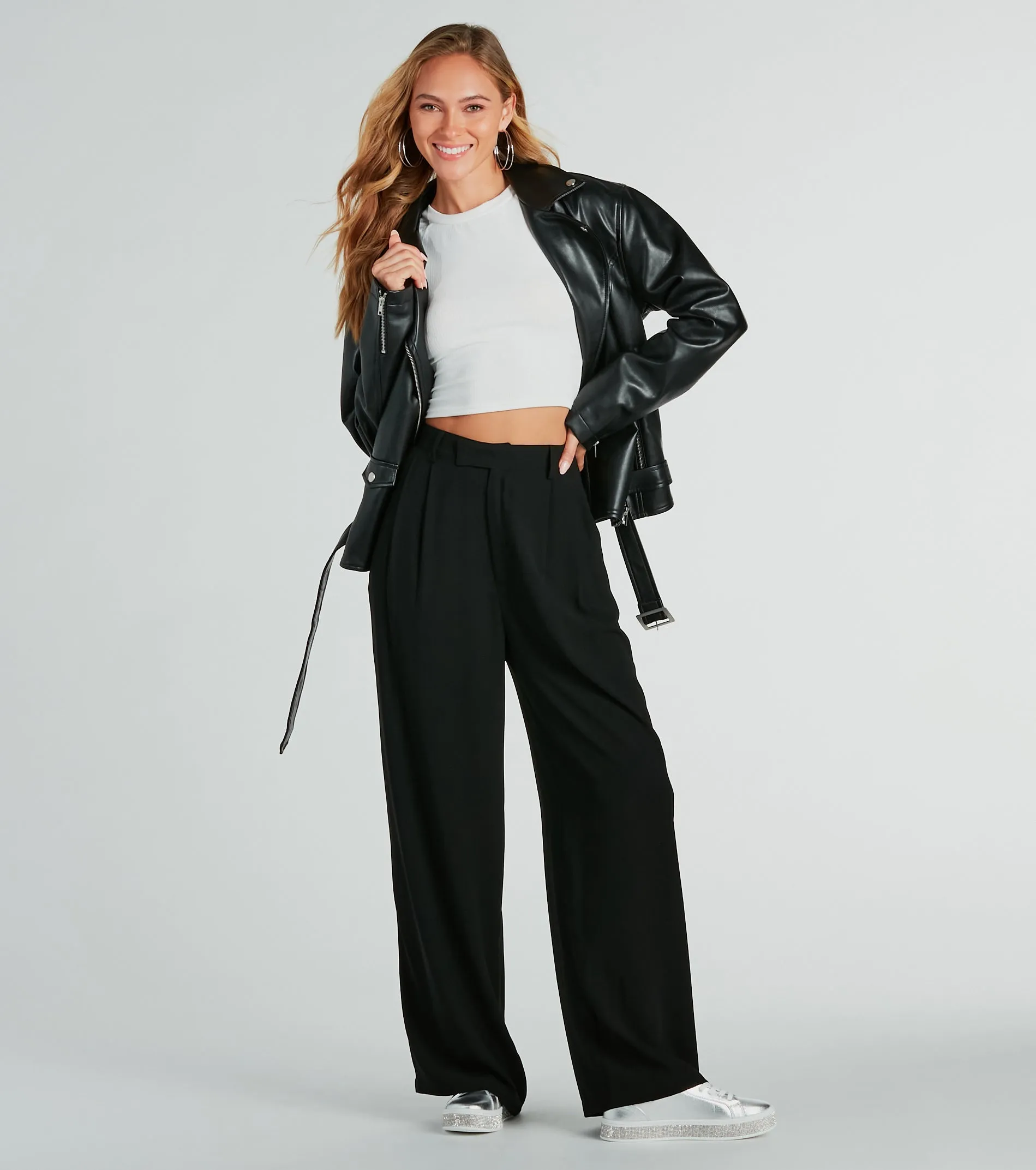 Like Clockwork High-Rise Wide-Leg Trouser Pants sold by Windsor product image thumbnail 5