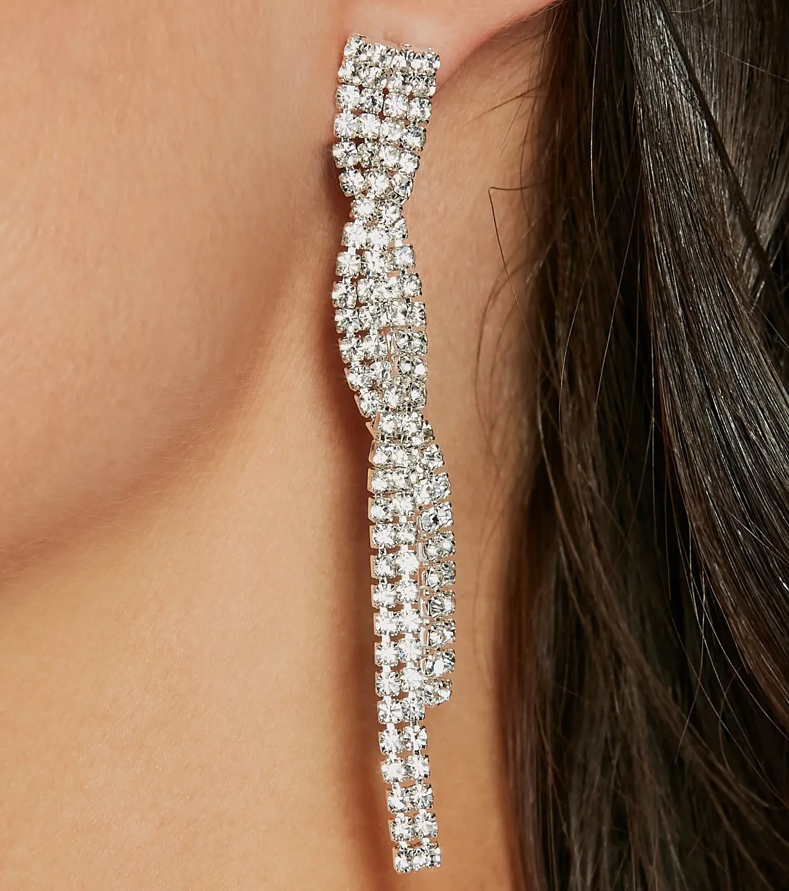 Gorgeous Radiance Rhinestone Choker Necklace And Earrings Set sold by Windsor product image thumbnail 2