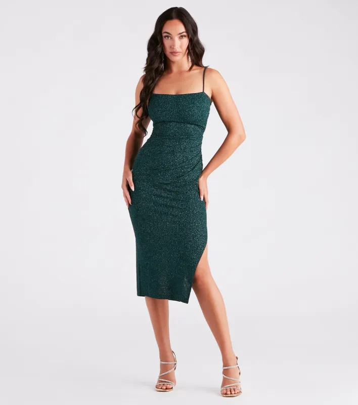 Glitzy Gorgeous Glitter Knit Midi Dress sold by Windsor