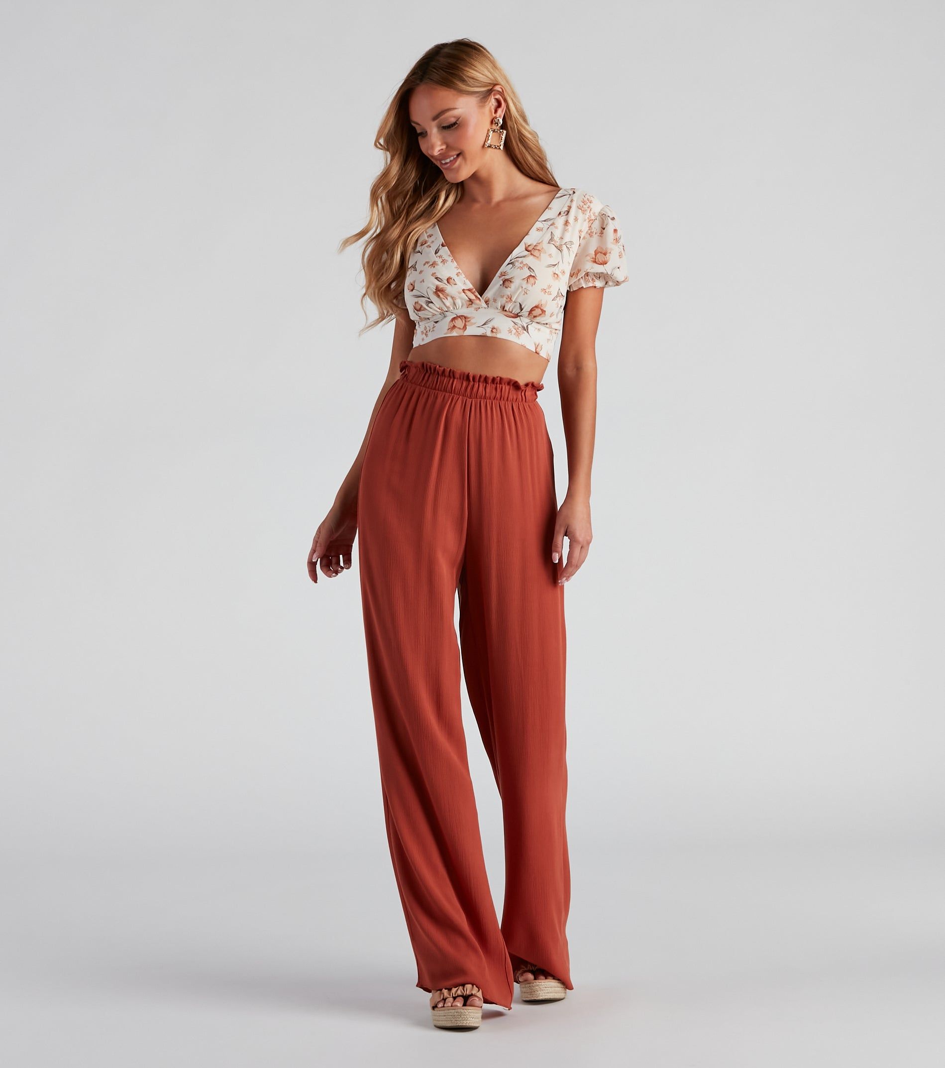 Effortless Floral Chiffon Crop Top sold by Windsor product image thumbnail 3
