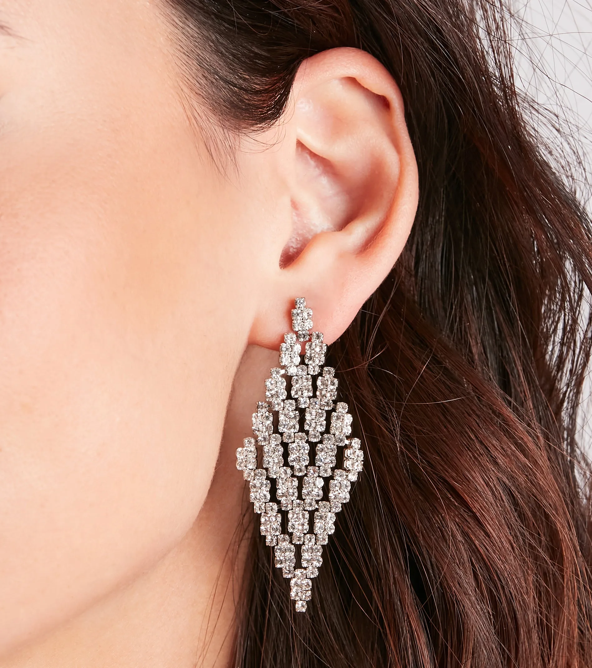 Elegant Perfection Rhinestone Diamond Drop Earrings sold by Windsor product image thumbnail 2