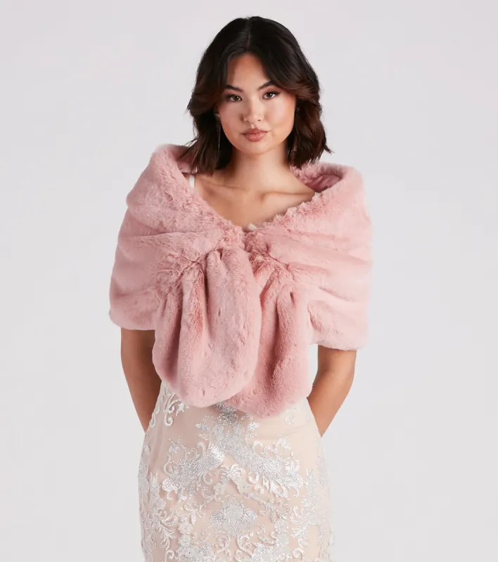 So Luxe Faux Fur Shawl Wrap sold by Windsor