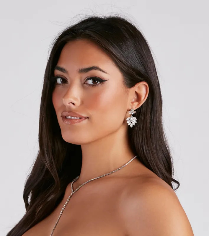 Rhinestone Radiance Drop Earrings sold by Windsor