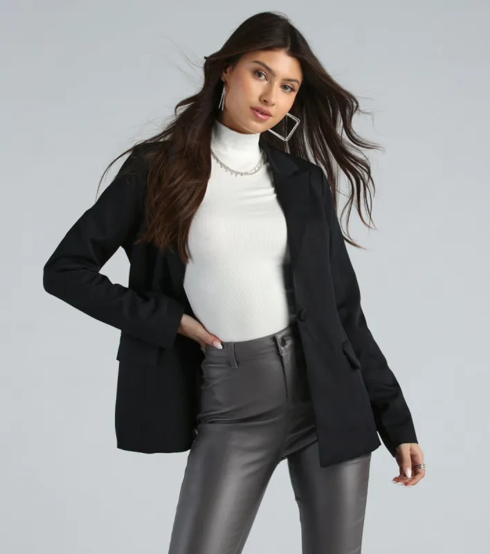 Classy Night Long Sleeve Woven Blazer sold by Windsor