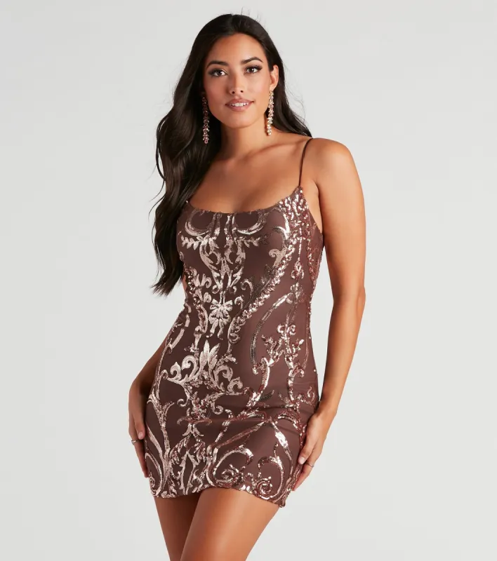 Gia Sequin Mesh Bodycon Dress sold by Windsor