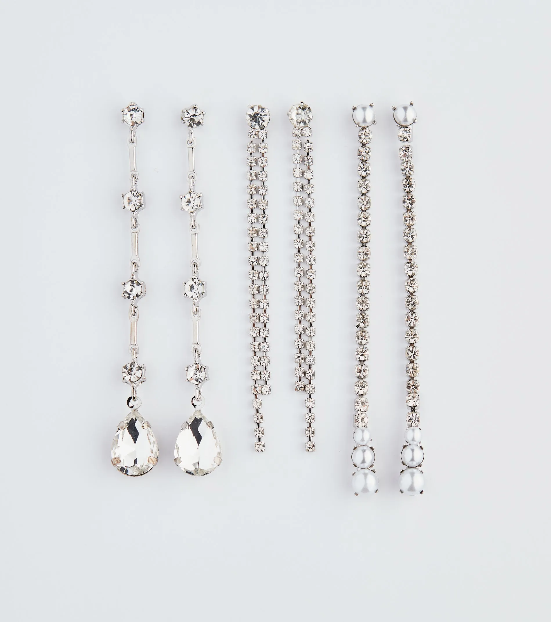 Trendy Glamour Rhinestone and Pearl Earring Set sold by Windsor product image thumbnail 2