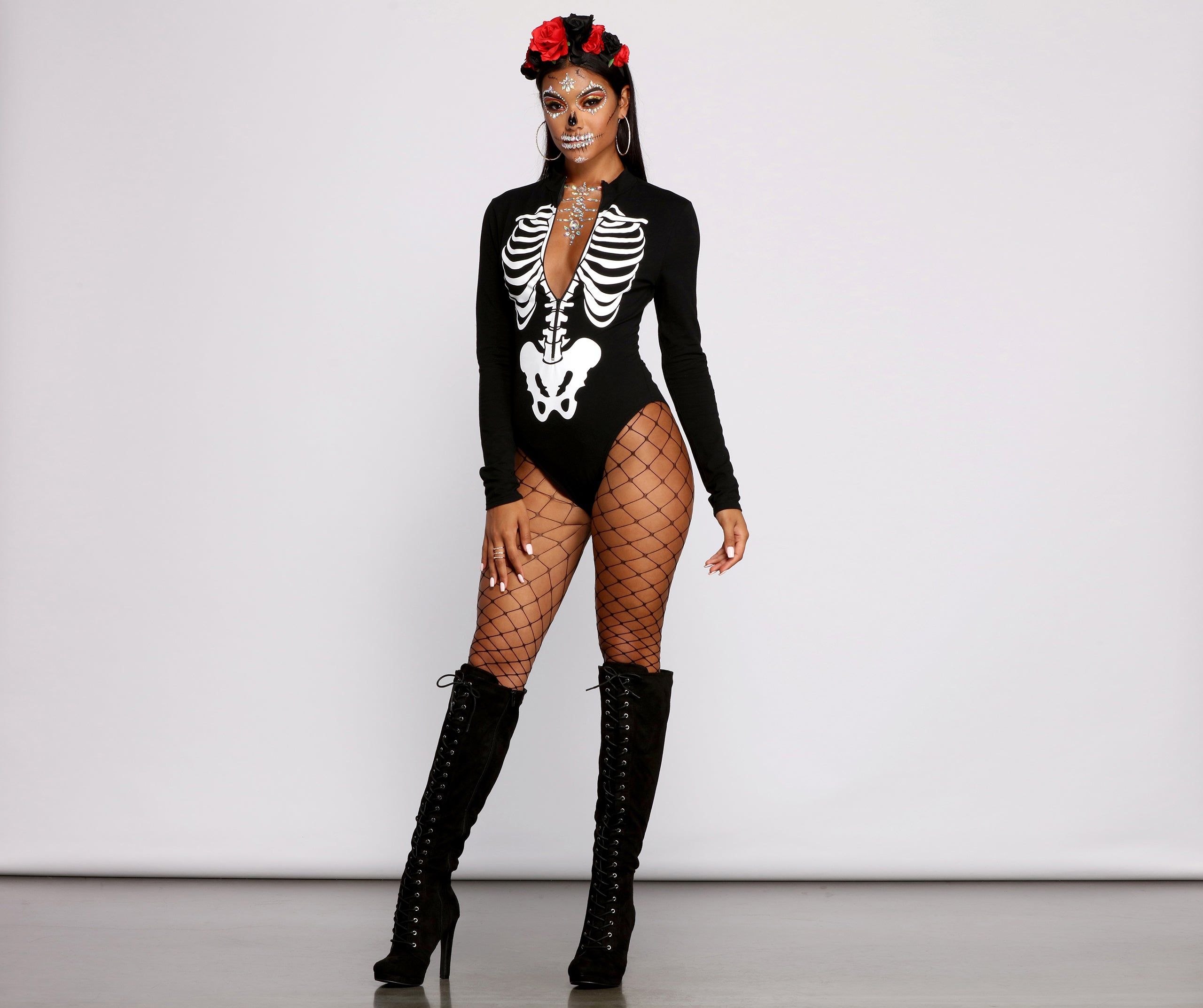 Sultry Skeleton Babe Bodysuit sold by Windsor product image thumbnail 5