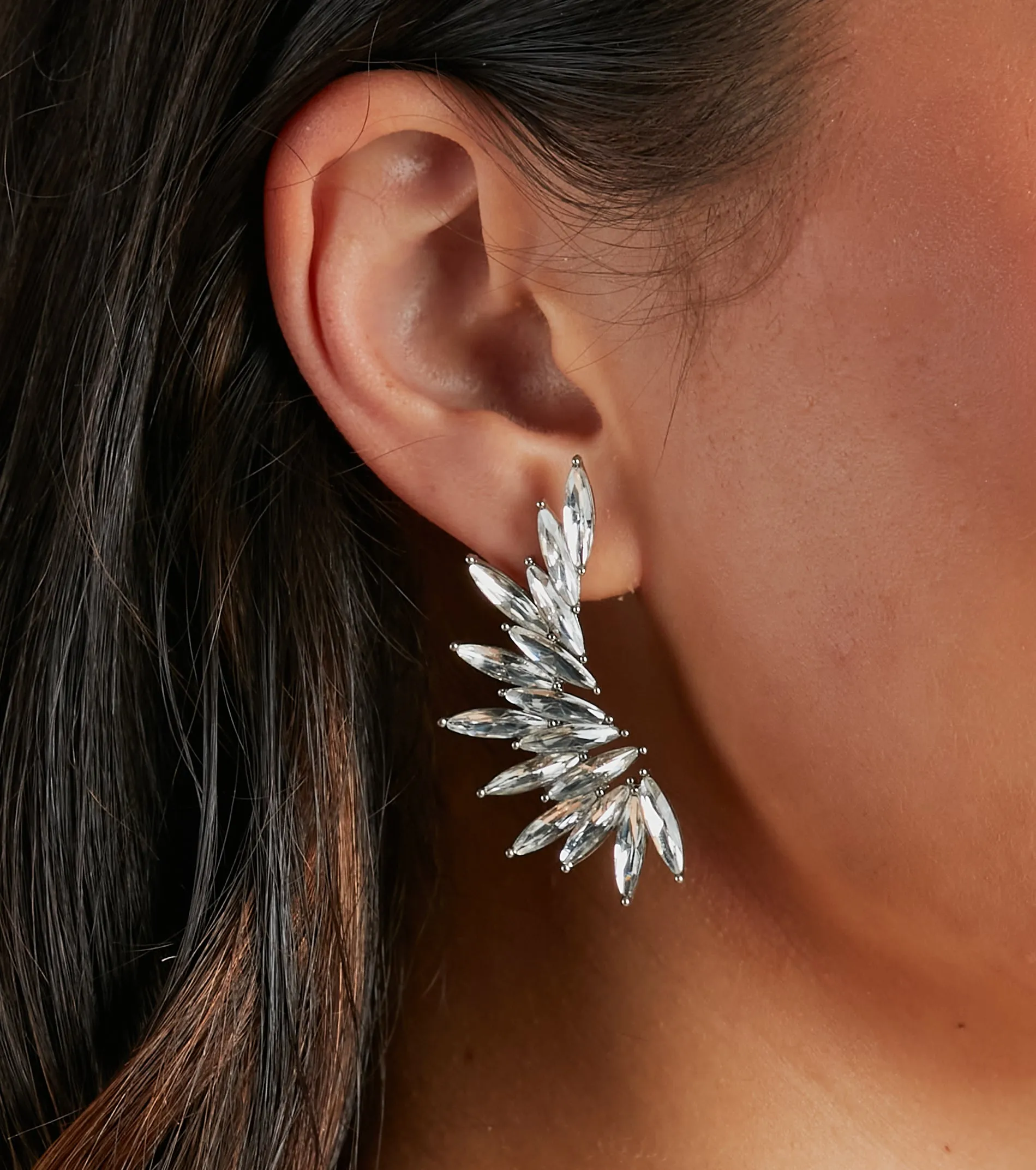 Pop Of Edge Gem Rhinestone Ear Crawlers sold by Windsor